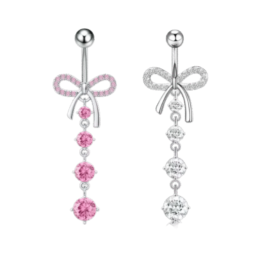 Обеци пъп - панделка с висулка