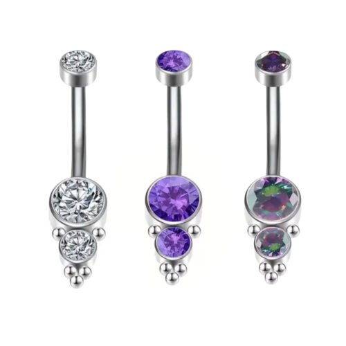 ASTM F-136 Обеци пъп - ТИТАН цветни